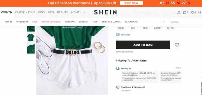 Shein express shipping to australia