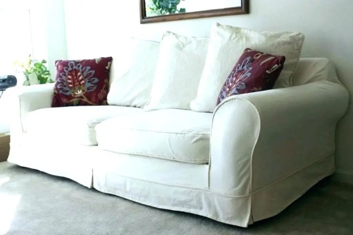 Cover couch with fitted sheet